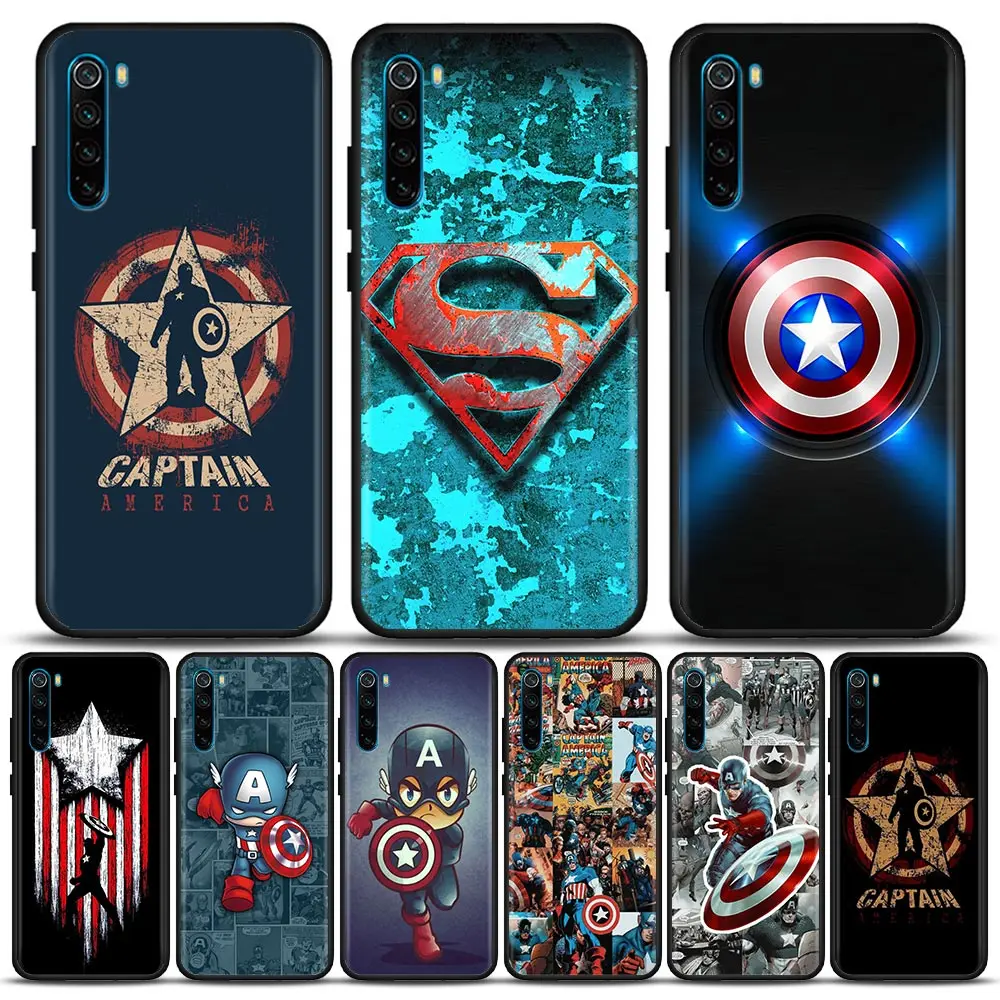 

Marvel Captain America Phone Case for Redmi 6 Pro 6A 7 7A Note 7 Note 8 A Pro 8T Note 9 S Pro 4G TSoft Silicone Cover