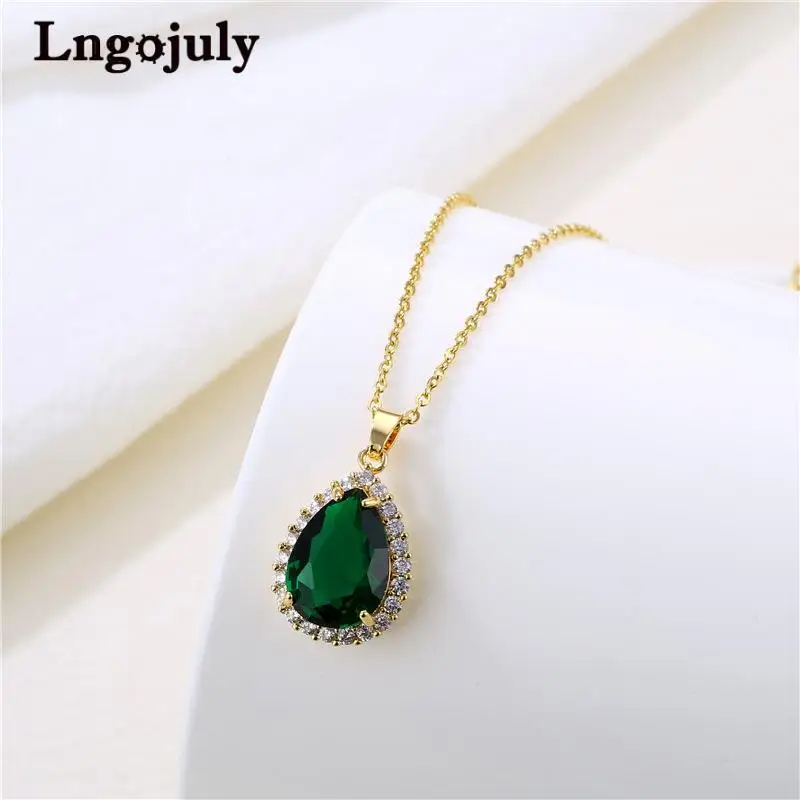 

Женское Ожерелье из титановой стали, колье из 18-каратного золота в форме капли воды, Хороший Подарок на годовщину или вечеринку, TGN071