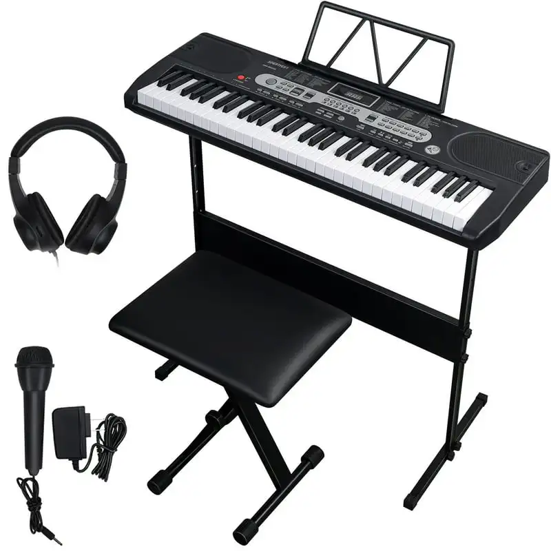 

Key Digital Electronic Keyboard Piano Set for Beginners, Black