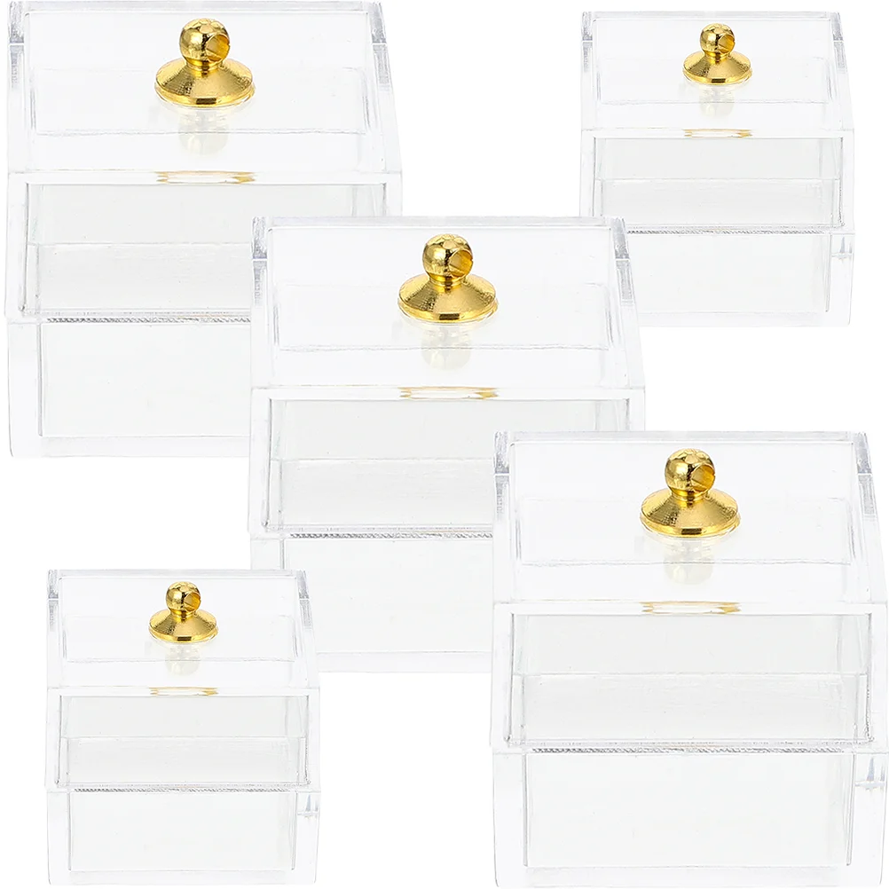 

Box Storage Boxes Miniature Clear House Mini Accessories Furniture Jewelry Candy Case Containers Scene Container Decoration Tiny