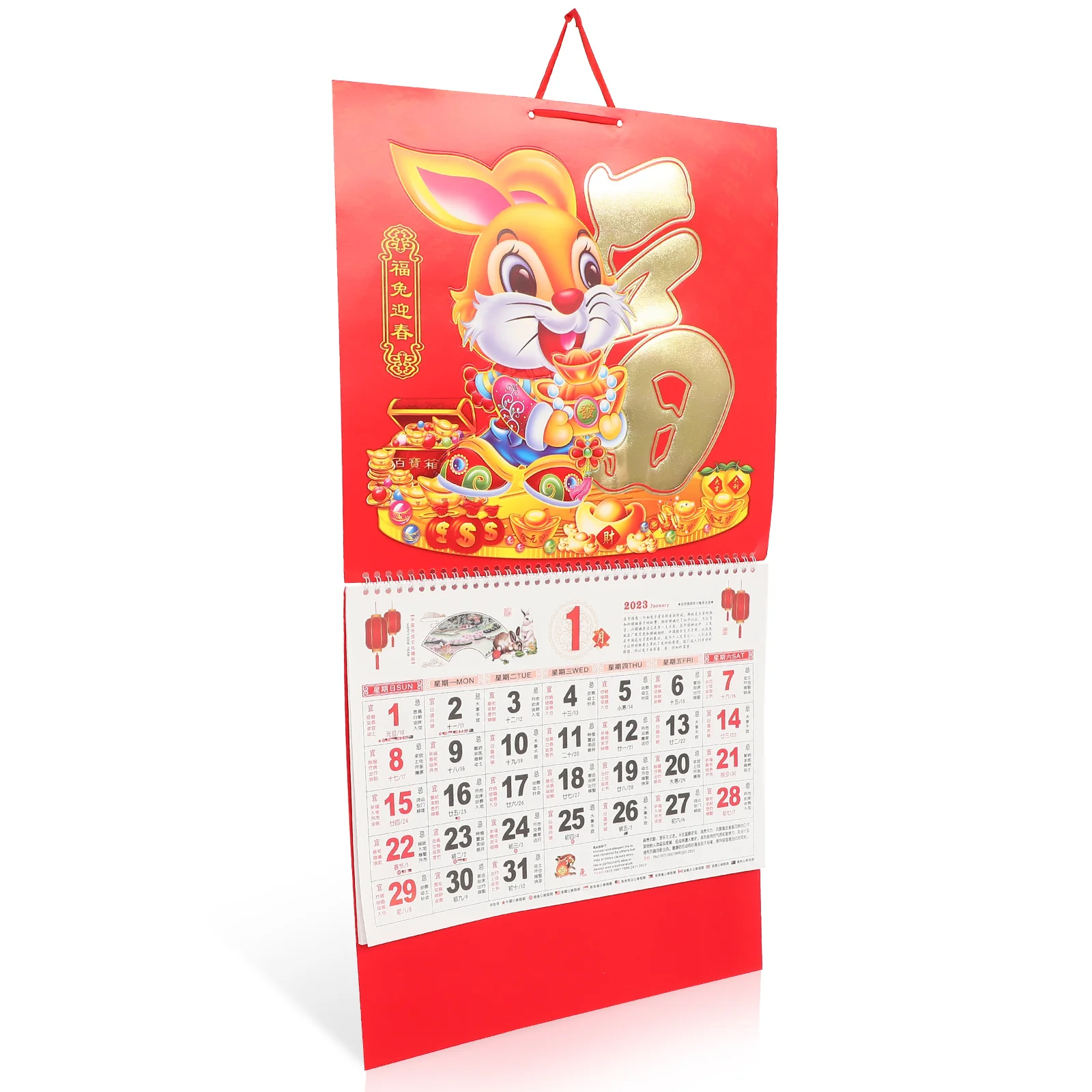 

Календарь китайский настенный год лунный кролик подвесной новый ежемесячный ежедневный традиционный планировщик праздник весенние офисн...