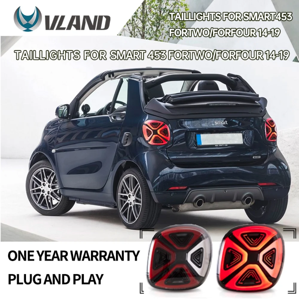 

VLAND Taillight Assembly for Smart Fortwo C453 2014-2019 Smart Forfour W453 LED drive light LED turn signal LED Brake Light