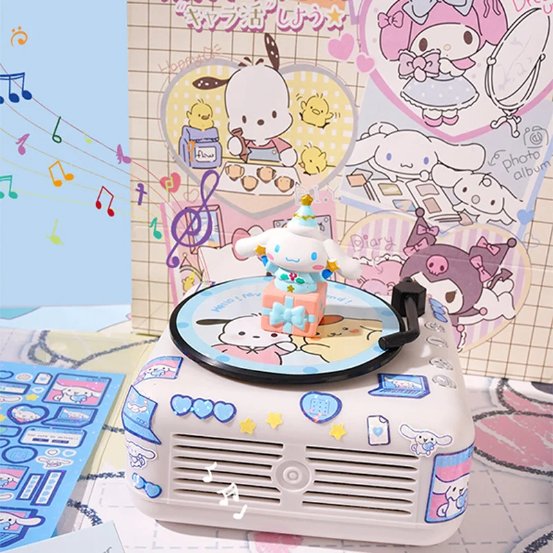 

Sanrioed Pochacoo My Melody Hello Kitty Cinnamoroll Kuromi Wireless Bluetooth Audio Kawaii Vintage Portable Record Player Gift
