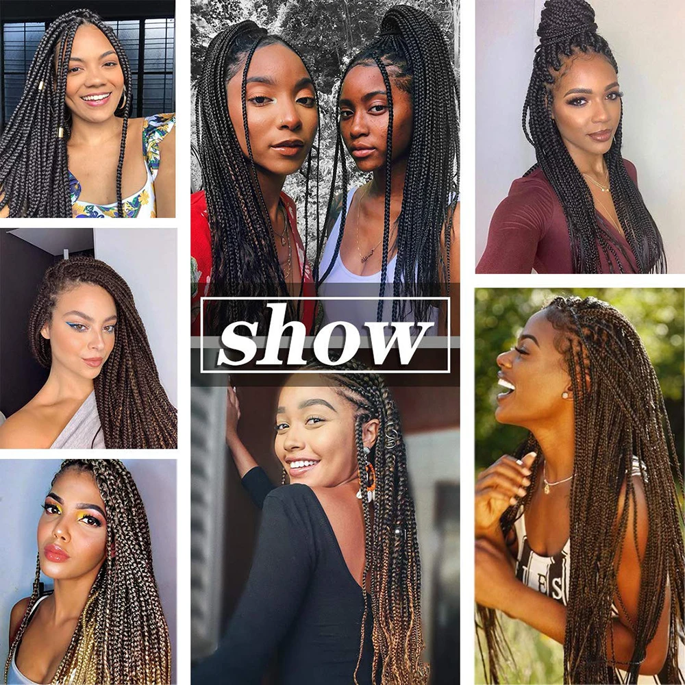 Синтетические плетеные волосы с эффектом омбре предварительно растянутые 20/26/36