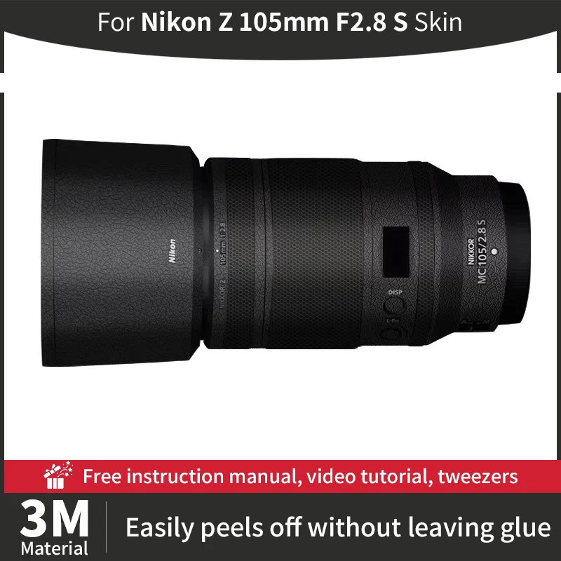 Фото Для Nikon Z 105 мм F2.8 S Кожа объектива камеры Nikon 105 мм Кожа против царапин Наклейка на объектив камеры Защитная пленка Больше цветов №1