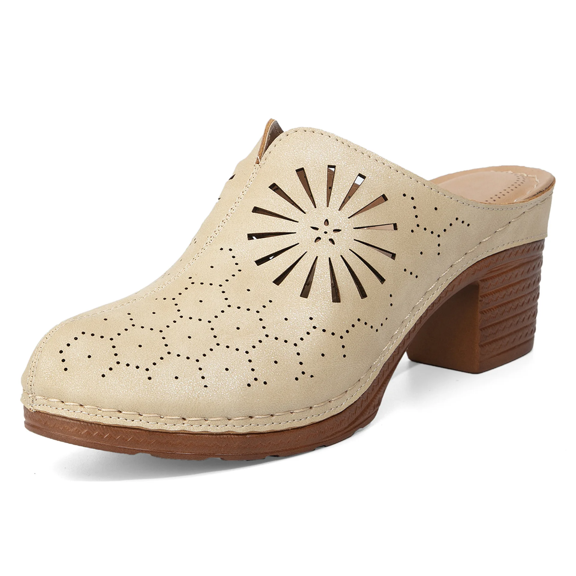 

Cross-border Baotou Sandals 2023 Summer New High Heel Muller Slippers Women's Fashion Simple Retro