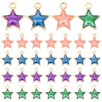 10pcs mini star enamel charms gold plated alloy metal pendants for diy earring necklace bracelet jewelry making 1613mm