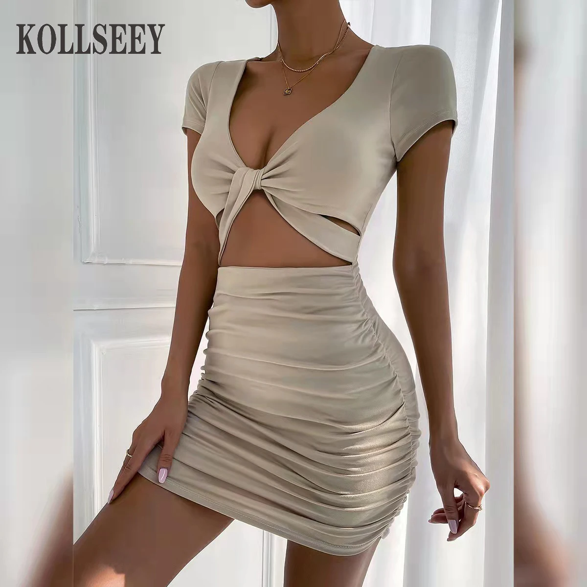 KOLLSEEY Brand High Quality 2022 Women Single Shoulder Strap Hollow Bag Hip INS Wind Casual Dress enlarge