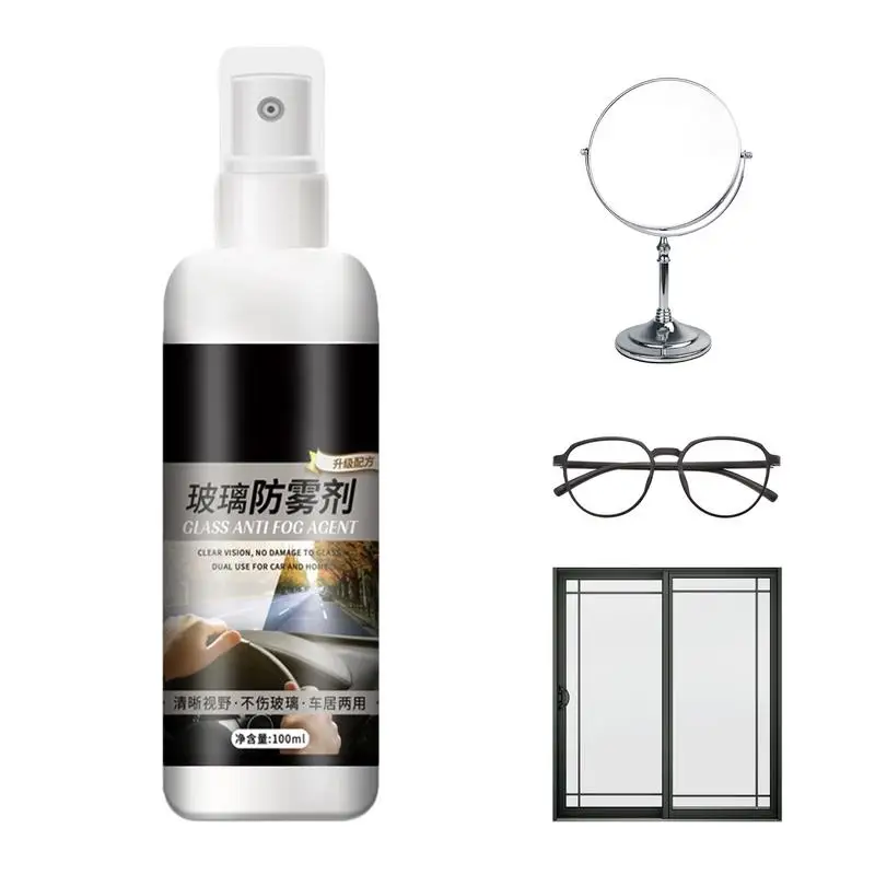 

Дефоггер для лобового стекла 100 мл, автомобильный водонепроницаемый дефоггер для лобового стекла, противотуманный дефоггер для удаления грязи, жира, отпечатков пальцев