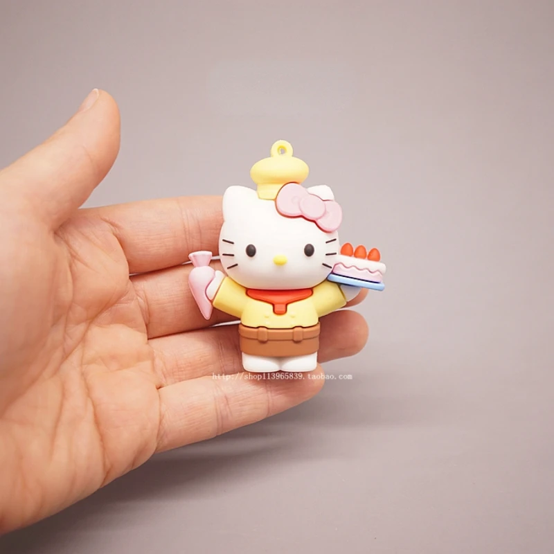 

Hello Kitty Cartoon Epoxy Solid Baker Gardener Doll Ornaments Doll Garage Kit