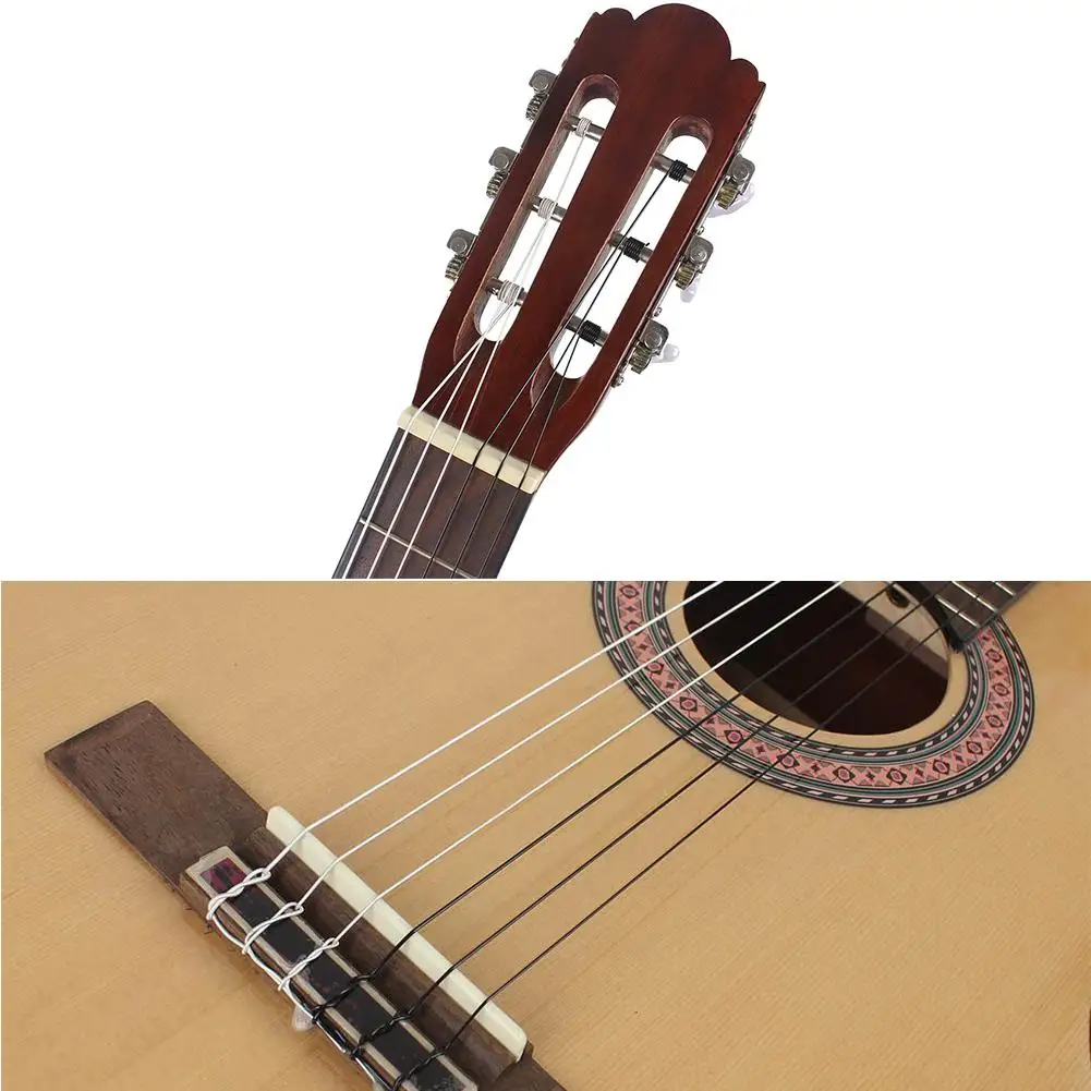 

6Pcs Guitar Strings Classical Guitar String Set Black Nylon Core Silver-Plated Copper 1st-6th