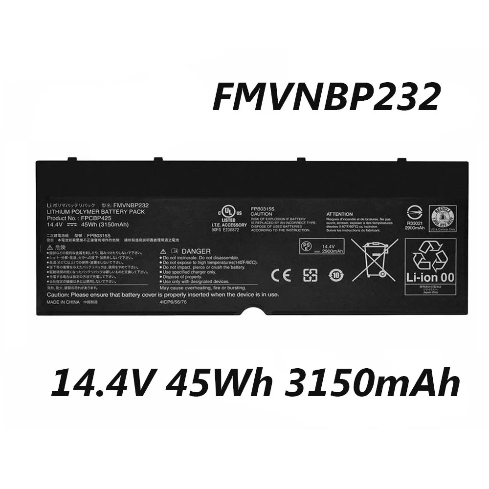 Аккумулятор FMVNBP232 FPCBP425 для ноутбука Fujitsu Lifebook T904 U745 T935 T936 14 4 В 45 Вт/ч 3150 мАч