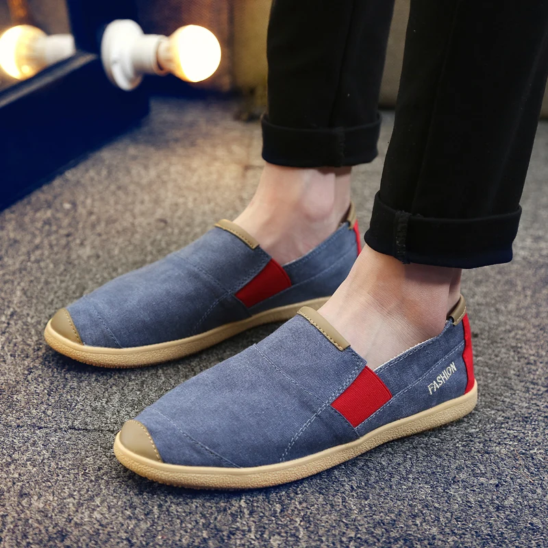 Туфли мужские холщовые эспадрильи без застежки дышащие Классические лоферы