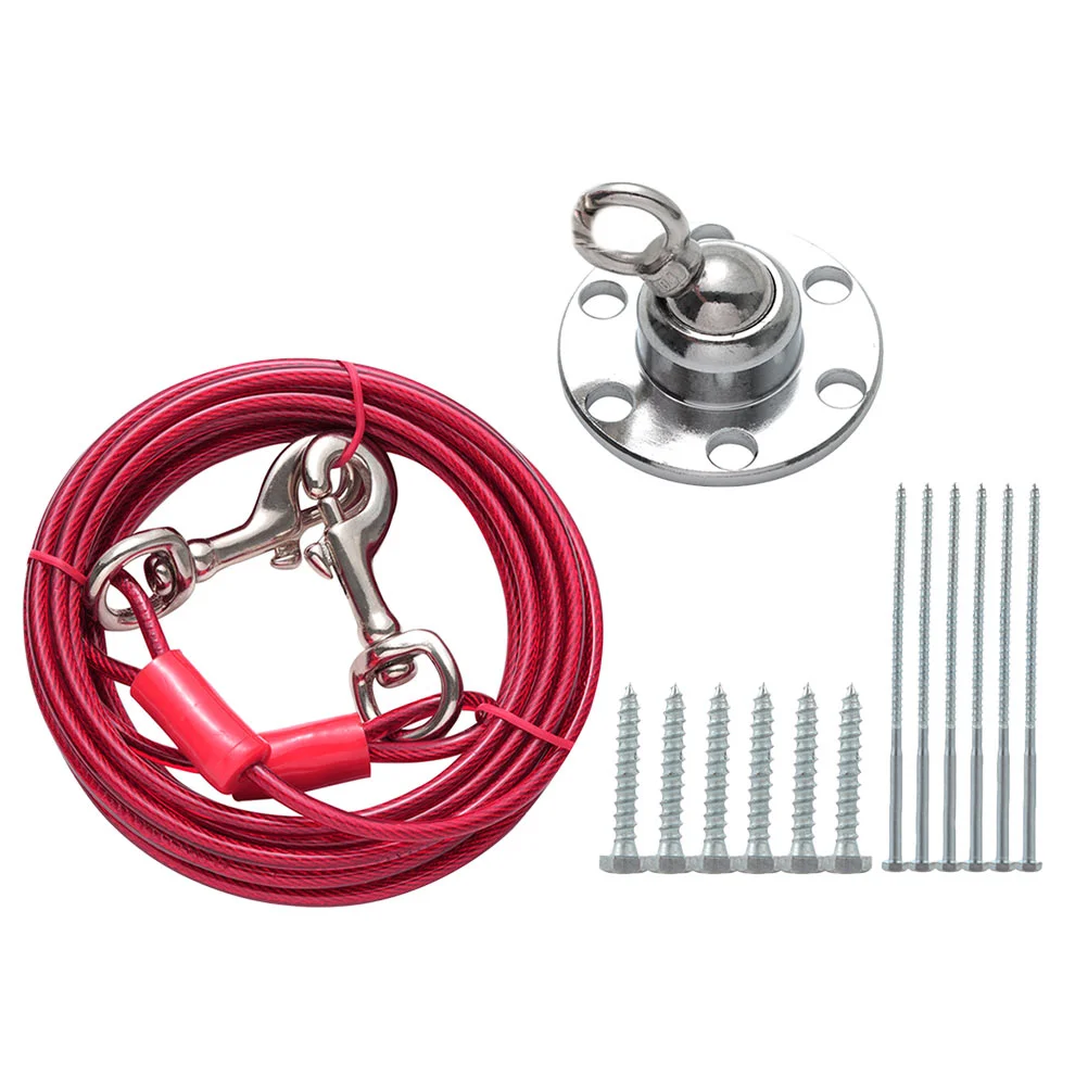 

1 Set of Outdoor Dog Puppy Pile Fixing Steel Rope Round Design Traction Dog Pile