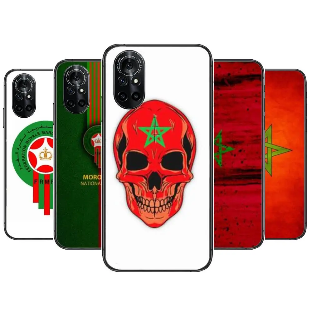 

Morocco Flag Clear Phone Case For Huawei Honor 20 10 9 8A 7 5T X Pro Lite 5G Black Etui Coque Hoesjes Comic Fash design