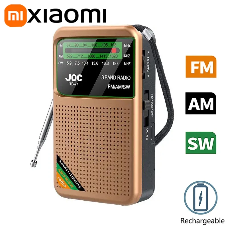 

Полнодиапазонное радио Xiaomi, портативное радио Am Fm Sw, многофункциональное радио, отличное приемопередатковое радио с громким динамиком