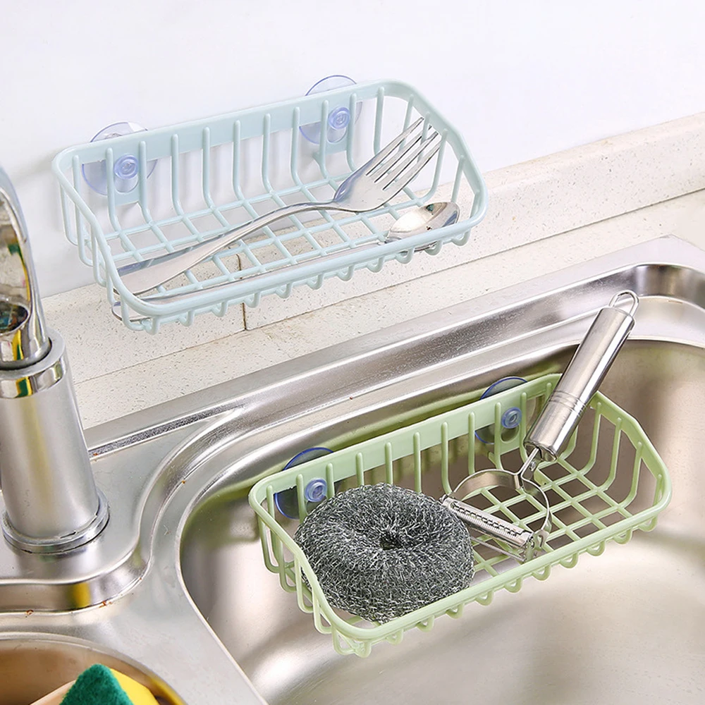 

Multifunctional Durable Suction Cup Dishwashing Sponge Holder Hanging Storage Rack Drain Rack Sink Shelf Kitchen Accessories