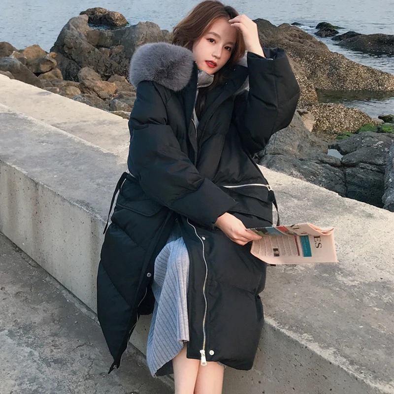 Winter Warm Down Jackets Women's Hooded Long Thick Parkas Casual Fashion Streetwear Outwear Female Solid Elegant Zipper Jackets