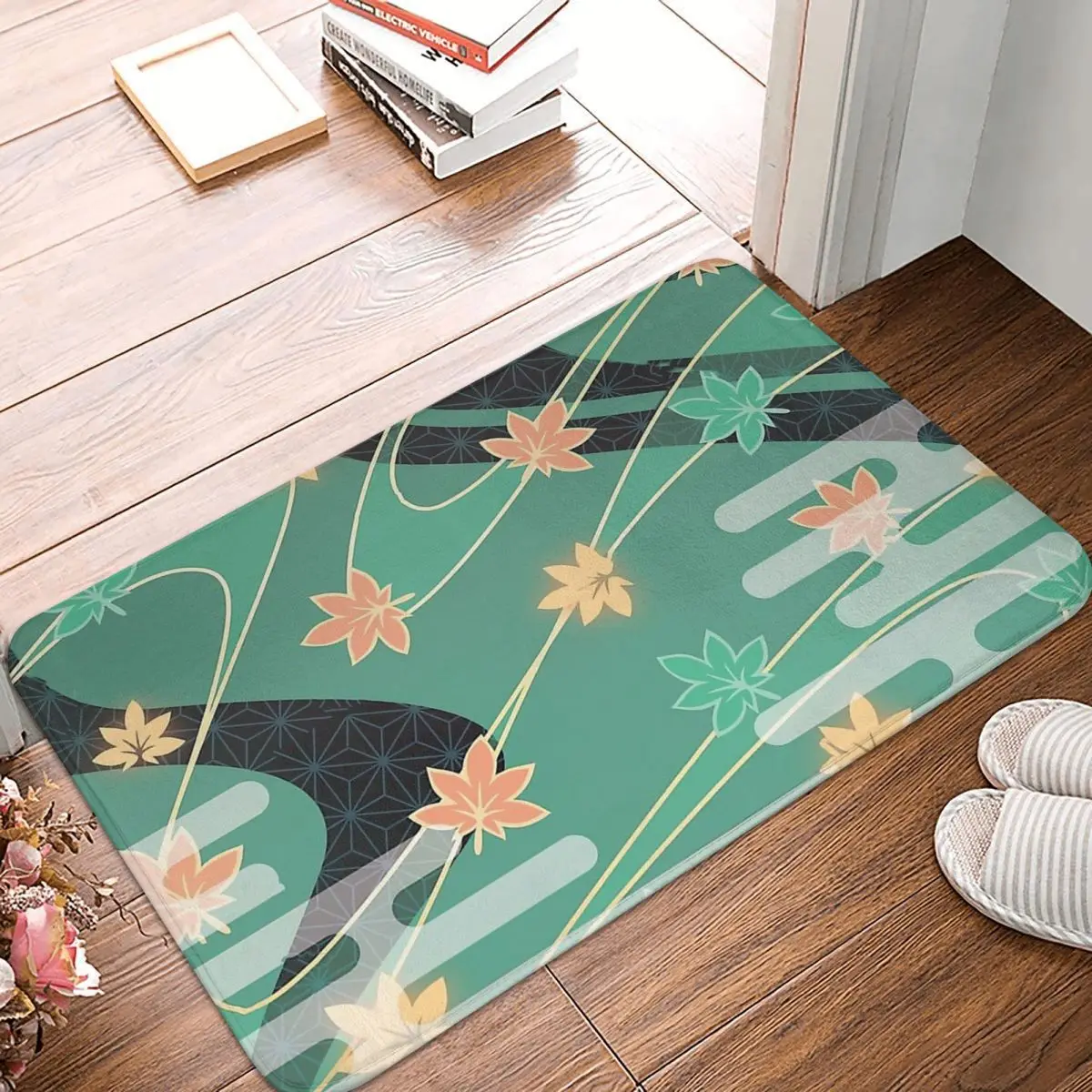 

Genshin Impact Bathroom Non-Slip Carpet Kaedehara Kazuha Burst Pattern Living Room Mat Welcome Doormat Floor Decoration Rug