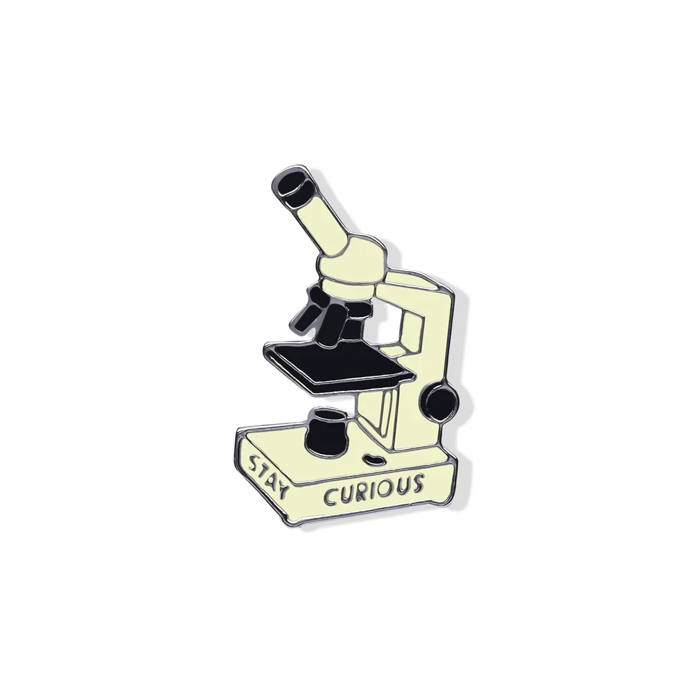 

Harong New Microscope Enamel Pin Science Lab Instrument Brooch Delicate Silver Plated Badge Gift for Microbiology Friend