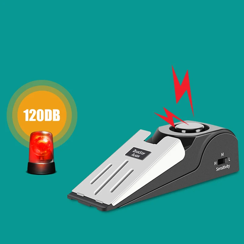 

1PC Door Stop Alarm Without Battery Home Travel Apartment Seat Belt 120DB Siren Door Security Device Safety Tool