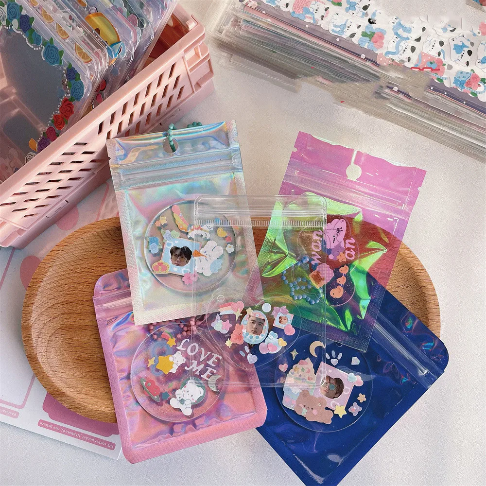 50 шт. переливающиеся пакеты на молнии 7x10 см |