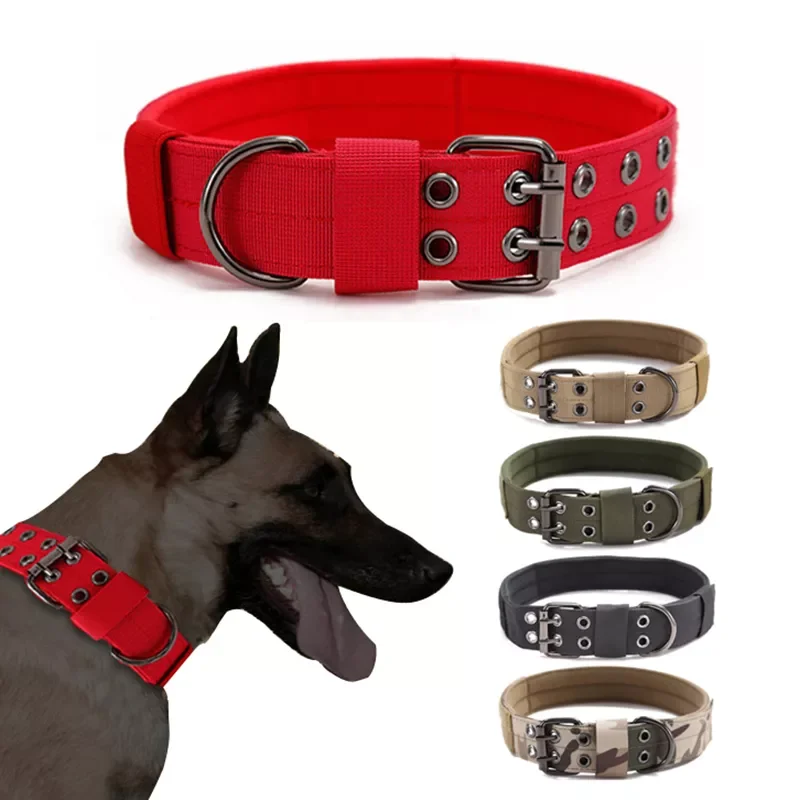 

New in K9 MOLLE Military Tactical Dog Collar Durable Nylon Adjustable Outdoor Training Pet Small Large Dog Collar German Shepard