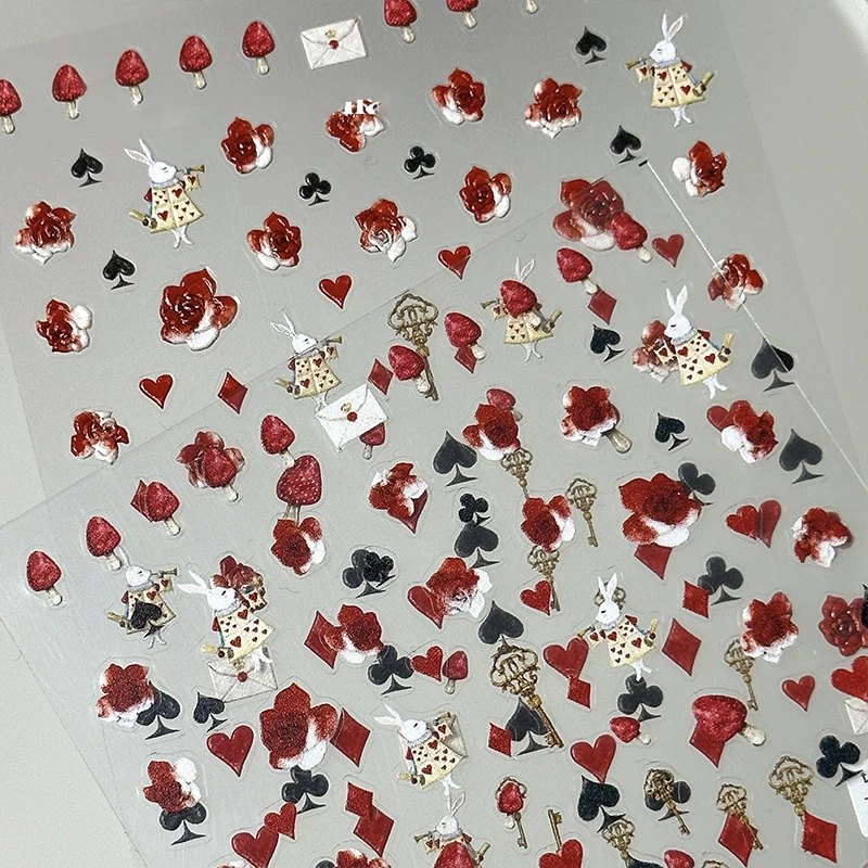 Самоклеящиеся 3D-Наклейки для дизайна ногтей наклейки маникюра акварель кролик