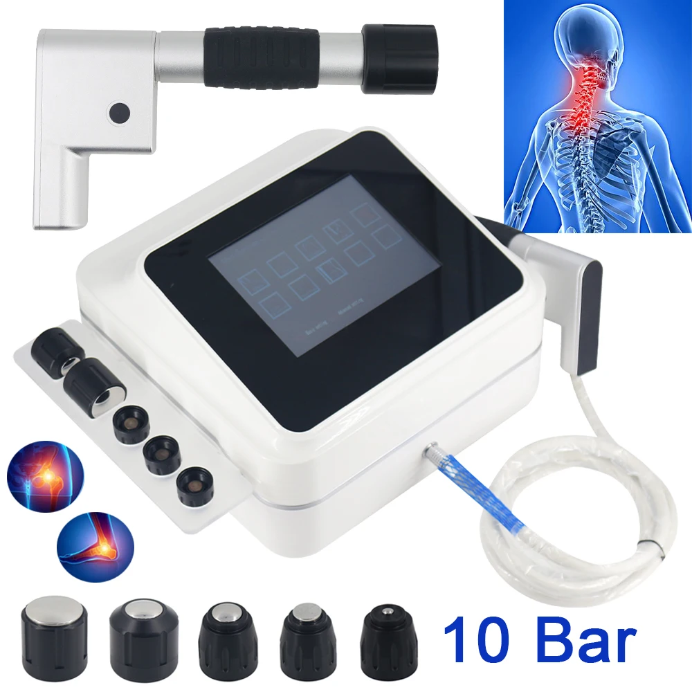 

10 Bar Pneumatic Shockwave Therapy Machine Physiotherapy Shock Wave For Effective Men ED Treatment Pain Relief Body Massager New