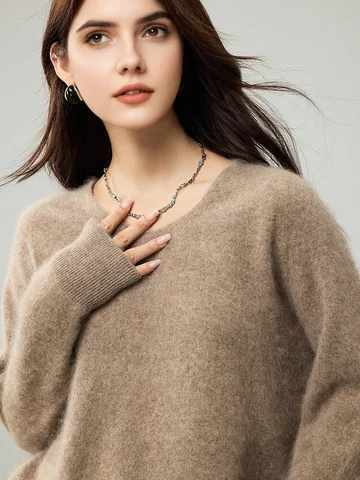 SuyaDream женские пуловеры из кашемира и шерсти хаки