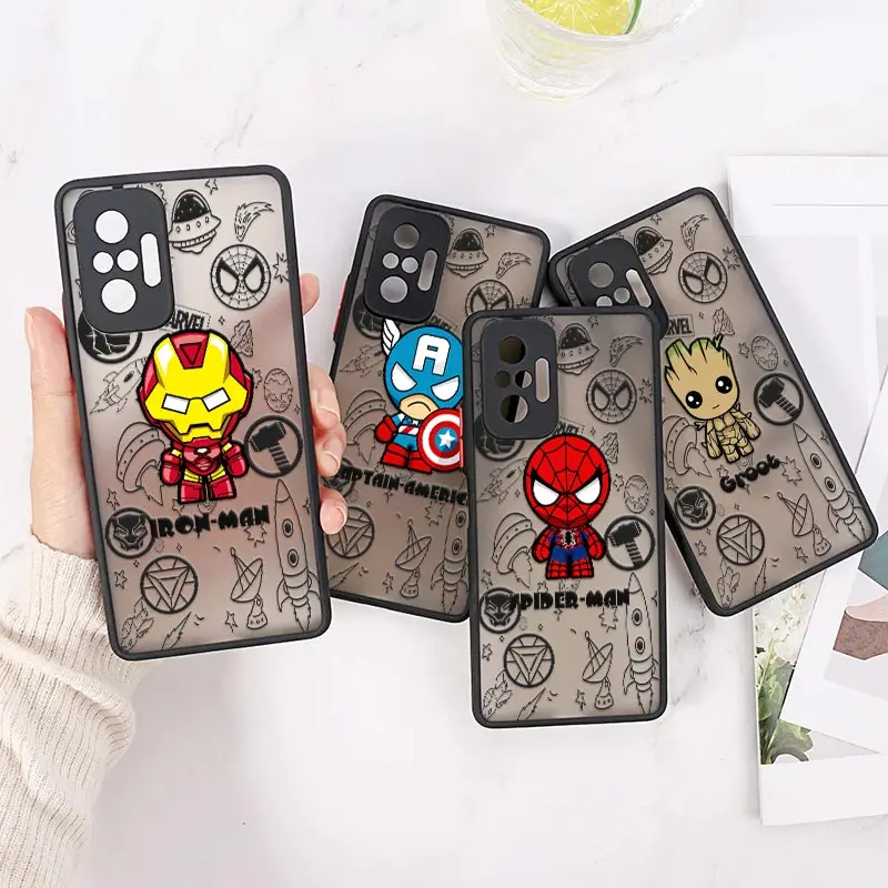 

Marvel Avengers Rocket Ironman Spiderman For Redmi Note 11 Cases Redmi 8 9 9A 9C 9T 10C 6A 7 Note 8 10 11 9 Pro Case Matte Cover