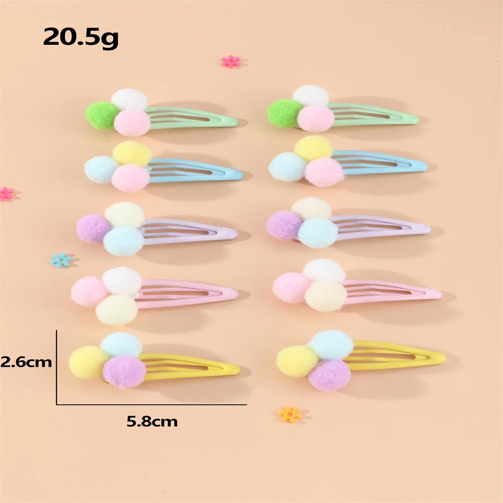 10 шт./комплект детские заколки для волос с помпоном |