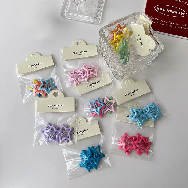 

5Pcs/Set Headwear Colorful Kids Star Hair Clips Girls Hairpins Hair Jewelry Cute for Accessories Barrettes
