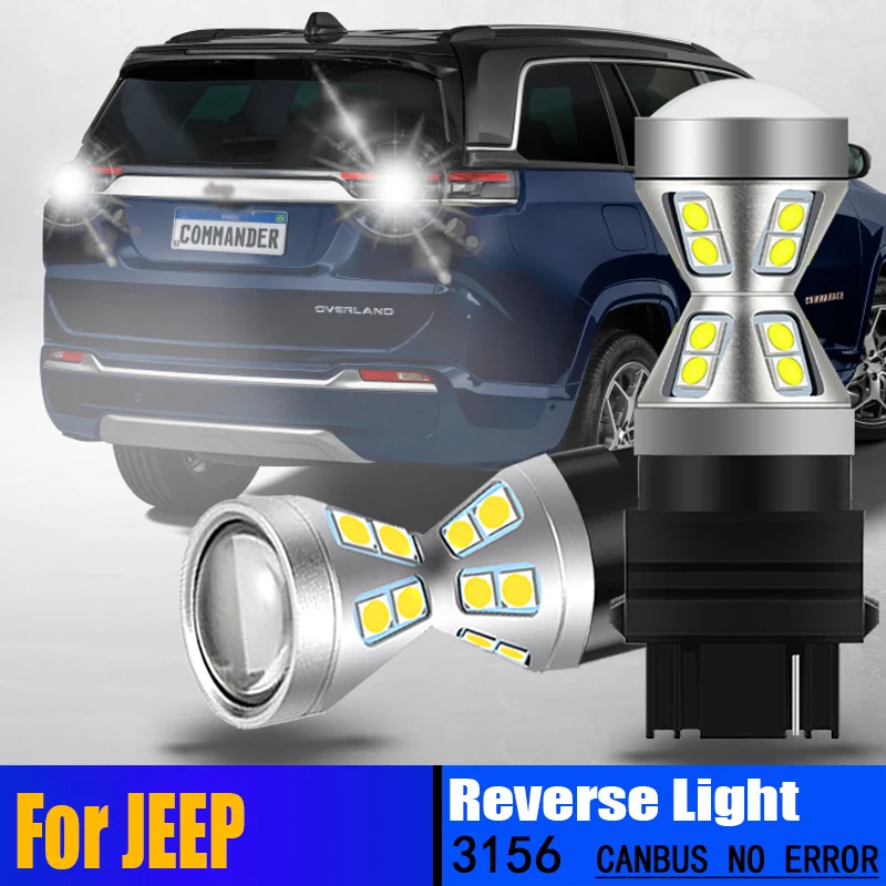 

2pcs 3156 T25 3157 LED Canbus Error Free Reverse Lights Blubs For JEEP Grand Cherokee 1999-2006 Liberty 2002 Commander 2006-2010
