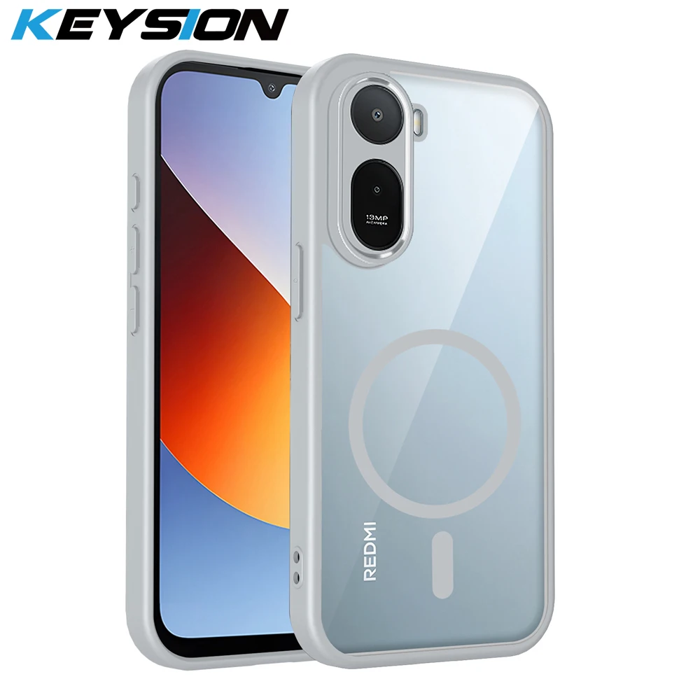 Фото Прозрачный магнитный чехол KEYSION для Redmi A7 Pro, мягкий силикон + поликарбонат, прозрачная ударопрочная задняя крышка для Xiaomi Redmi A7 Pro №1