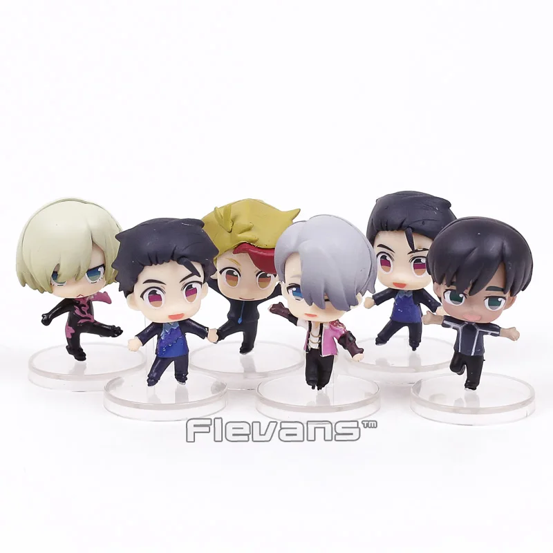 

6pcs/set Yuri on Ice Yuri Yuri Katsuki Victor Nikiforov Yuri Plisetsky Phichit Kenjiro Minami PVC Dolls Toys Colletible Figurals