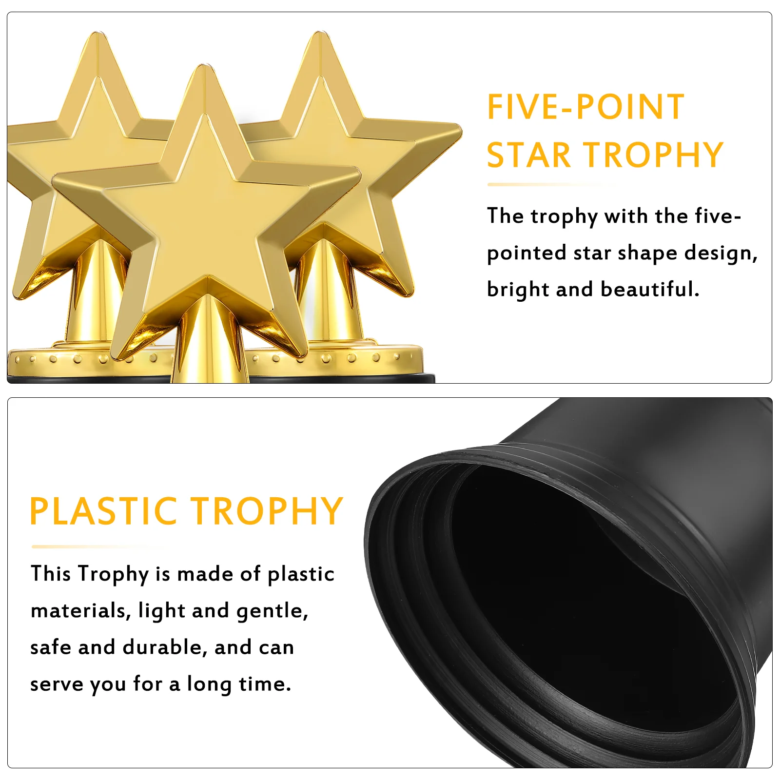 

20 шт., трофей, модель пластиковой призовой награды, пятизвездочный трофей