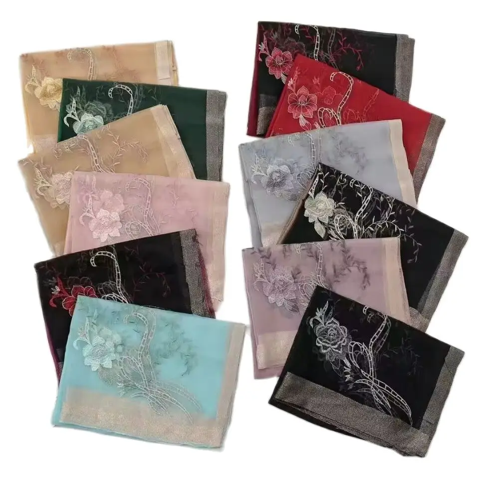 

180x75 см богемный вышитый шарф с цветочным узором длинный шелковый шарф Шелковый пляжный солнцезащитный шарф с узором мусульманский шарф-тюрбан