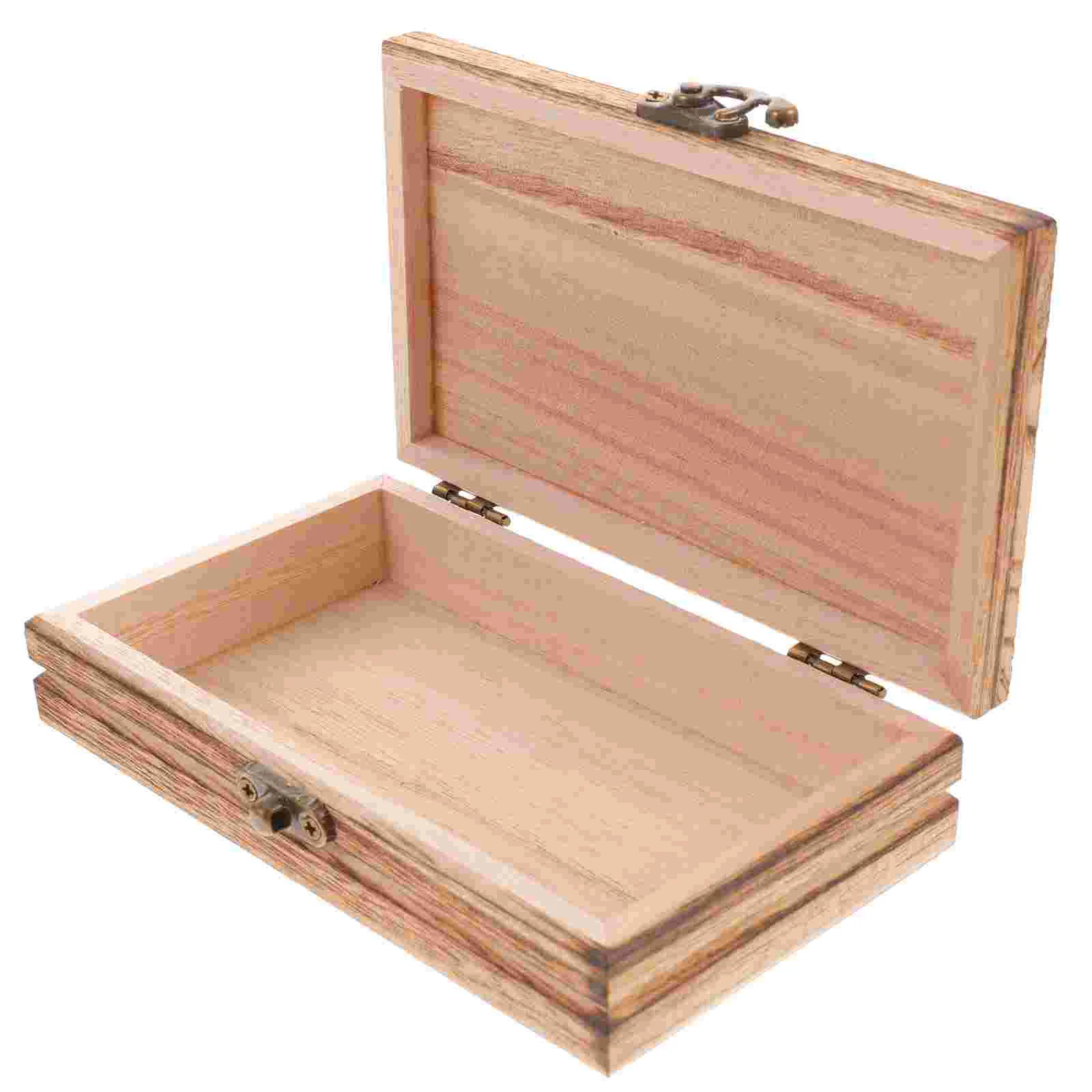 Wooden Jewelry Organizer Case Home Decorate Handcrafted Lidded Clamshell Container Wooden Gift Box