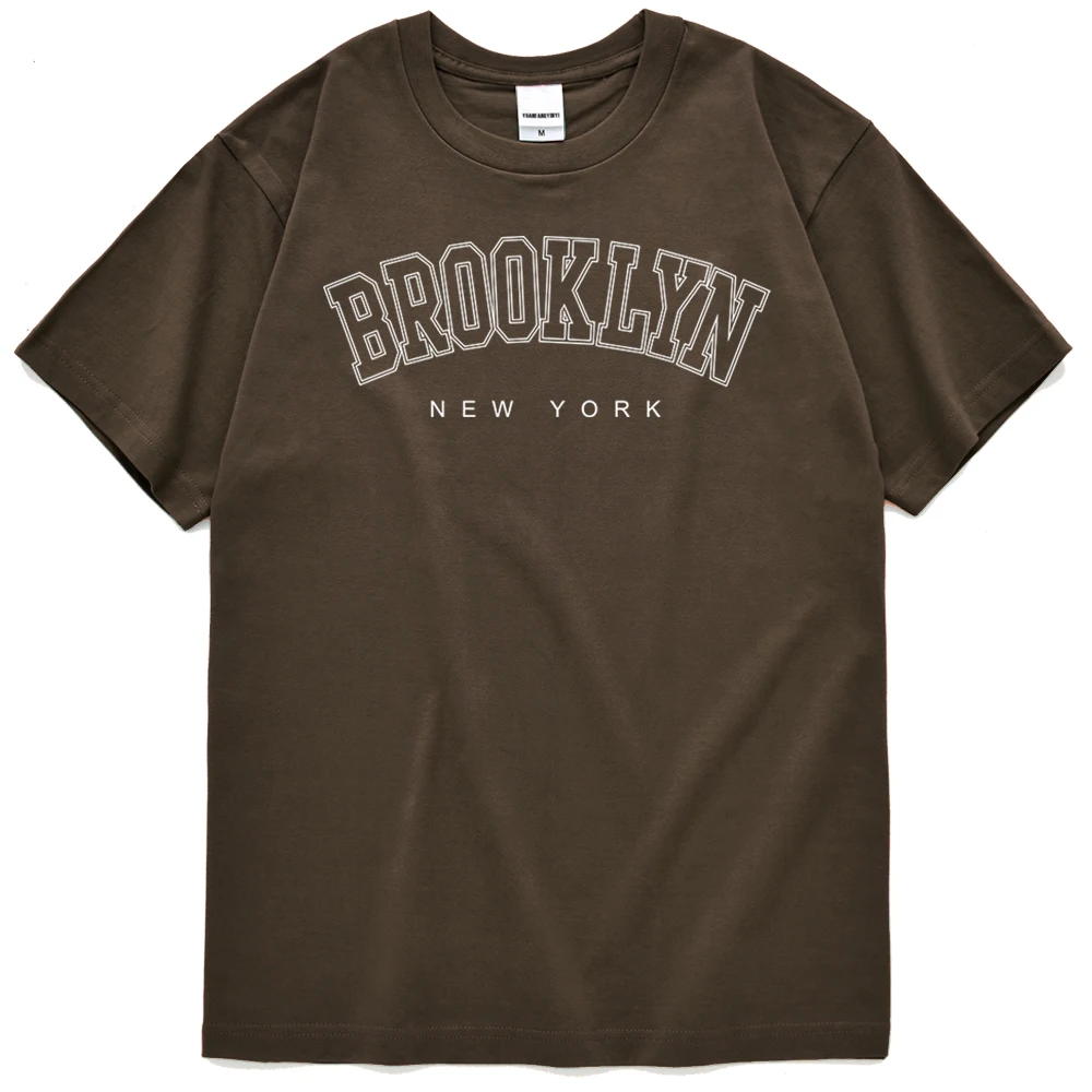 

Brooklyn New York Usa City Print T Shirt For Men Harajuku O Neck T Shirt Alphabet Breathable Tops Street Fashion Men Short Tees
