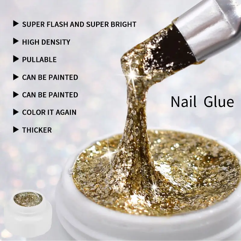 

High-density Gold Silver Platinum Nail Gel Creative Line Drawing Gel Varnish Point To Line Painting UV LED Gel Polish Manicure