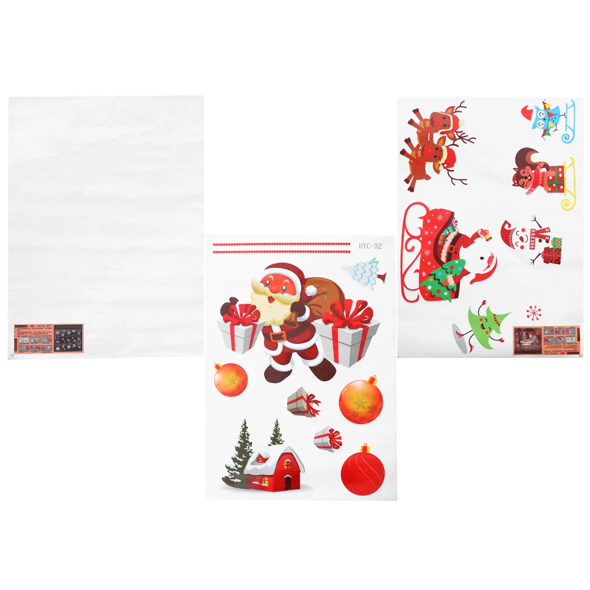 

3pcs Christmas Wall Sticker Holiday Mirror Tint Film Christmas Window Stickers Snowflake Window Clings Christmas Wall Decals
