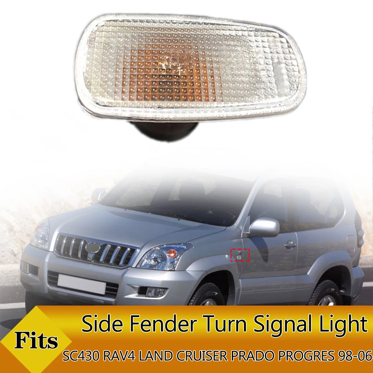 

Side Fender Turn Signal Lamp Light Indicator 81731-51010 For SC430 RAV4 LAND CRUISER PRADO 1998-2006