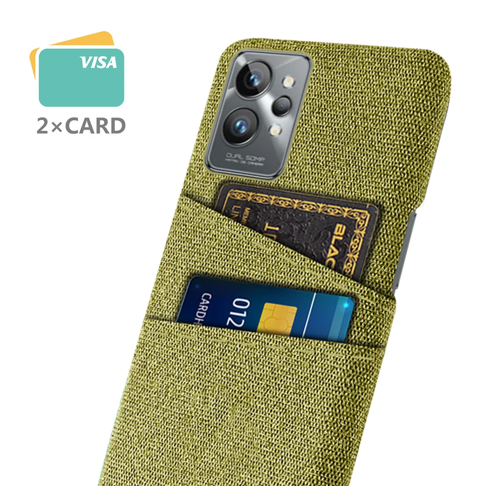 

For OPPO Realme GT2 Pro Case Dual Card Fabric Cloth Luxury Business Cover Case for Realme GT NEO 2 GT 2 2Pro Coque Funda Capa