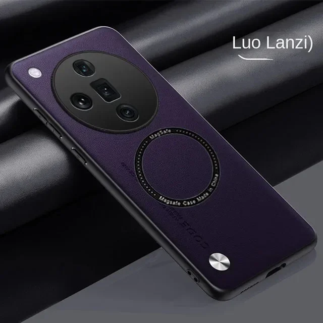 Кожаный магнитный чехол для Oppo Find X7 Ultra Magsafe с беспроводной зарядкой X6 X5 X3 Pro