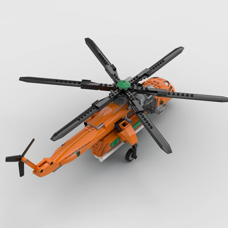 Новый конструктор MOC Sikorsky S64 Skycrane (453 детали) — вертолет для воздушной пожаротушения, развивающая и творческая игрушка для детей, подарок на Рождество (art.: 3920da2006254) - 3920da2006254
