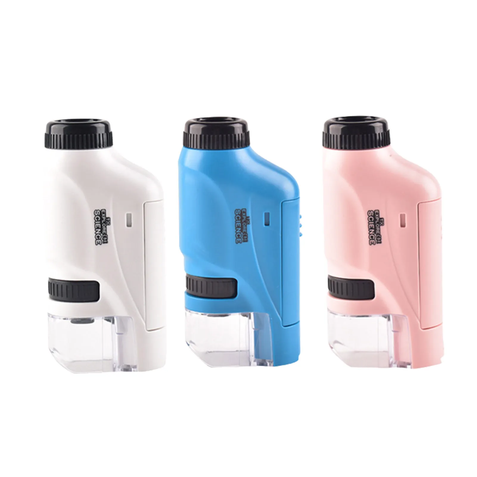 

Kids Science Microscope Toy Kit 60-120x Educational Mini Pocket Handheld Microscope With LED Light Outdoor Children Stem Toy