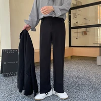 blackwhite suit pants men slim fashion social mens dress pants korean loose casual straight pants mens office formal trousers