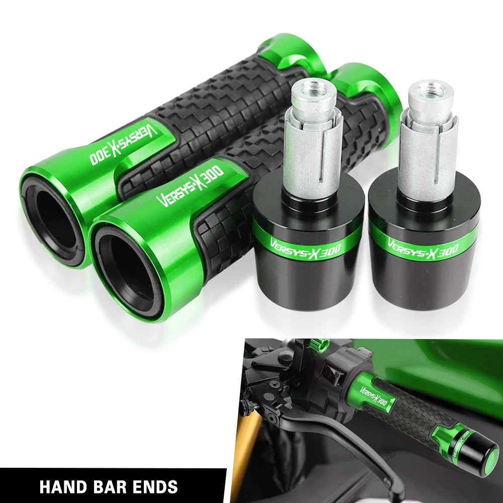 

22 мм 7/8 дюйма для KAWASAKI VERSYSX300 VERSYS-X300 2017 2018 2019 2020 2021 аксессуары для мотоциклов CNC резиновые ручки