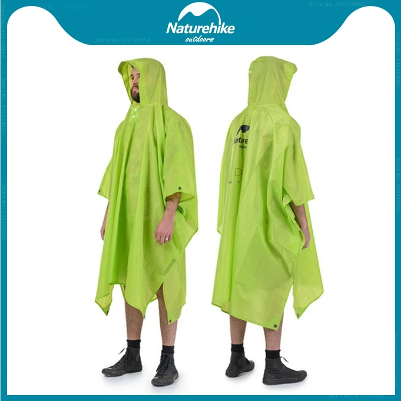 

Naturehike 3 In 1 Multifunction Waterproof Poncho 210T 20D Windbreaker Poncho Raincoat Can Used As A Canopy And Camping Mat